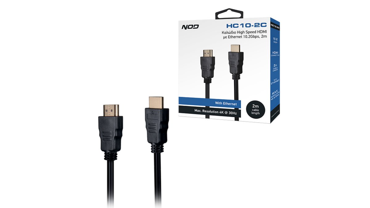 6814ceb567503b7c6eb426a7 Καλώδιο High Speed HDMI με Ethernet 10.2Gbps, HDMI αρσ. - HDMI αρσ. 2m. - Image 1