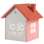 LIFE TINY HOUSE PEACH Ψηφιακό ρολόι / ξυπνητήρι σπιτάκι, με οθόνη LED και φωτάκι