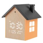 LIFE TINY HOUSE BLACK Ψηφιακό ρολόι / ξυπνητήρι σπιτάκι, με οθόνη LED και φωτάκι