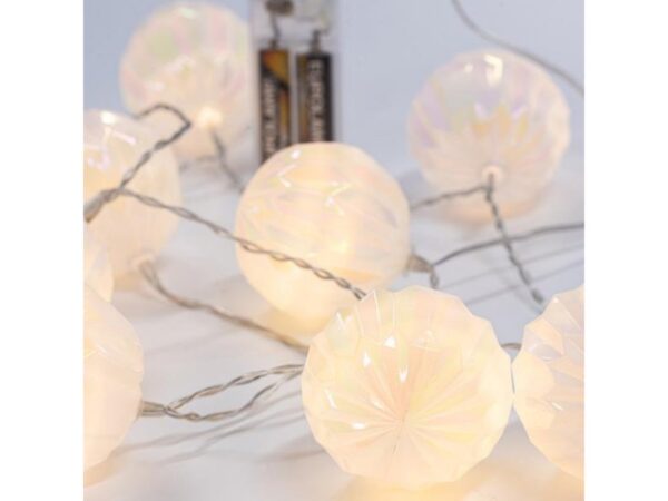 ΣΕΙΡΑ, 10 LED 5mm, ΜΕ ΛΕΥΚΕΣ ΑΝΑΓΛΥΦΕΣ ΜΠΑΛΕΣ, ΜΠΑΤΑΡΙΑΣ 2xAA, ΔΙΑΦΑΝΟ PVC ΚΑΛΩΔ