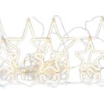 ΚΟΥΡΤΙΝΑ, 47 MINI LED, 27V ADAPTOR, 4 ΜΕΓΑΛΑ 18cm & 3 ΜΙΚΡΑ 14cm ΑΣΤΕΡΙΑ NEON Φ., 4 ΕΠΕΚΤΑΣΕΙΣ ΕΩΣ 3 ΣΕΤ, ΑΣΗΜΙ ΧΑΛΚΙΝΟ ΚΑΛΩΔΙΟ, ΘΕΡΜΟ ΛEΥΚΟ LED & ΘΕΡΜΗ ΛΕΥΚΗ NEON Φ. (H108 x W150cm), LEAD WIRE 3m, IP44