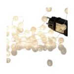 ΣΕΙΡΑ, 100 MINI LED, ΑΚΡΥΛΙΚΕΣ ΜΠΑΛΙΤΣΕΣ 2cm, 4.5V ΜΕΤΑΣΧΗΜΑΤΙΣΤΗ, ΑΣΗΜΙ ΧΑΛΚΙΝΟ ΚΑΛΩΔΙΟ, ΘΕΡΜΟ ΛΕΥΚΟ LED ΑΝΑ 5cm, ΠΡΟΕΚΤΑΣΗ ΠΑΡΟΧΗΣ 3m, IP44