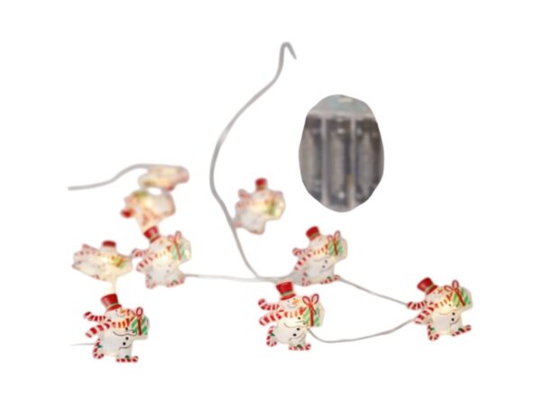 ΣΕΙΡΑ, 20 MINI LED, ΧΙΟΝΑΝΘΡΩΠΟΣ, ΜΠΑΤΑΡΙΑΣ 3xAA, ΧΡΟΝΟΔΙΑΚΟΠΤΗ, ΑΣΗΜΙ ΧΑΛΚΙΝΟ ΚΑΛΩΔΙΟ, ΘΕΡΜΟ ΛΕΥΚΟ LED ΑΝΑ 10cm, ΠΡΟΕΚΤΑΣΗ ΠΑΡΟΧΗΣ 30cm, IP20