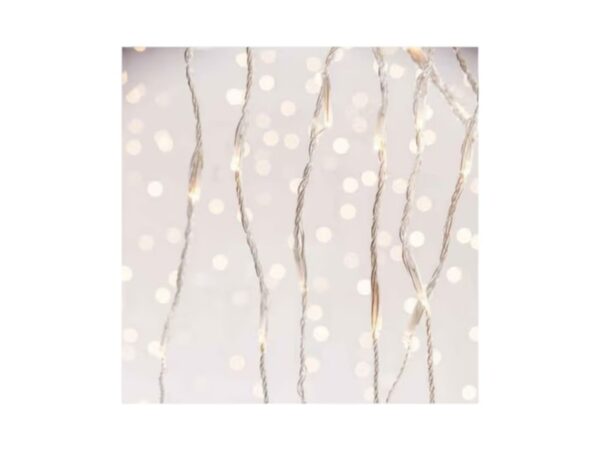 ΚΟΥΡΤΙΝΑ, 240 LED 3mm, 31V ΜΕΤΑΣΧΗΜΑΤΙΣΤΗ, ΠΡΟΓΡΑΜΜΑ SNOWFALL & ΜΝΗΜΗ, ΔΙΑΦΑΝO PVC ΚΑΛΩΔΙΟ, ΘΕΡΜΟ ΛΕΥΚΟ LED (H100 x W200cm, 20 ΣΕΙΡΕΣ x 12 LED, ΠΡΟΕΚΤΑΣΗ ΠΑΡΟΧΗΣ 3m, IP44