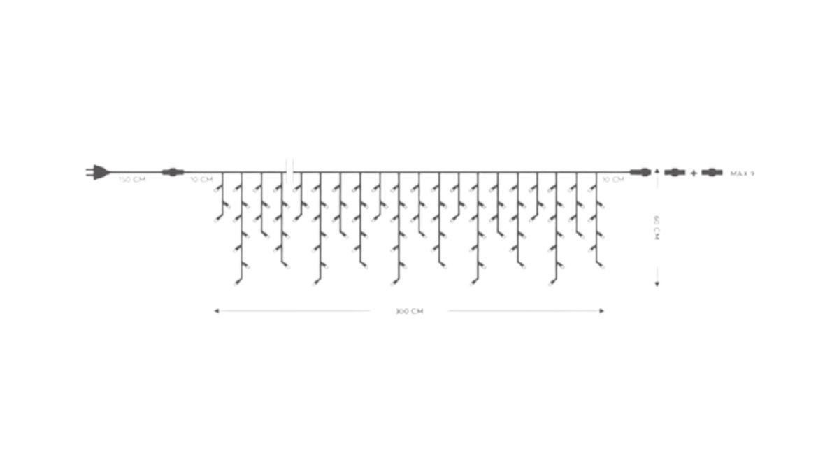 68ef2d42402d917b80ad8cc5 ΒΡΟΧΗ, 144 LED ΣΤΕΓΑΝΗ 5mm ΜΕ ΚΑΛΥΜΜΑ, 230V, 3 ΕΠΕΚΤΑΣΕΙΣ ΕΩΣ 8 ΣΕΤ, ΠΡΑΣΙΝΟ ΚΑΟΥΤΣΟΥΚ ΚΑΛΩΔΙΟ, ΘΕΡΜΟ ΛΕΥΚΟ LED (H60 x W300cm, 5/7/5/7), ΠΡΟΕΚΤΑΣΗ ΠΑΡΟΧΗΣ 1.5m, ΙΡ65 - Image 1