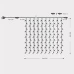 ΚΟΥΡΤΙΝΑ, 200 LED 5mm ΣΤΕΓΑΝΗ, 230V, 3 ΕΠΕΚΤΑΣΕΙΣ ΕΩΣ 5 ΣΕΤ, ΠΡΑΣΙΝΟ ΚΑΟΥΤΣΟΥΚ ΚΑΛΩΔΙΟ, ΨΥΧΡΟ ΛΕΥΚΟ LED, (H100 x W200cm, 20 LINES x 10 LED), ΠΡΟΕΚΤΑΣΗ ΠΑΡΟΧΗΣ 1,5m ΙΡ65
