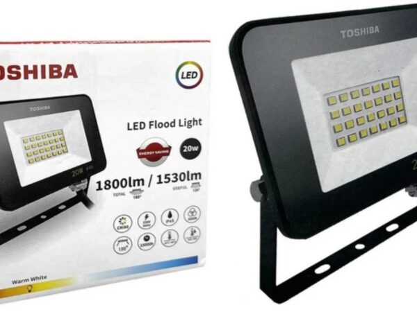 Toshiba Στεγανός Προβολέας LED 20W ΕΝΔΙΑΜΕΣΟ Λευκό 3000K IP65