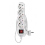 Emos Πολύπριζο – 1,5m – 4schuko – 1,5mm2 – PVC – Switch – Άσπρο