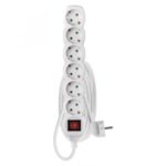 Emos Πολύπριζο – 1,5m – 6schuko – 1,5mm2 – PVC – Switch – Άσπρο