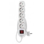 Emos Πολύπριζο – 1,5m – 5schuko – 1,5mm2 – PVC – Switch – Άσπρο