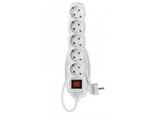 Emos Πολύπριζο – 1,5m – 5schuko – 1,5mm2 – PVC – Switch – Άσπρο