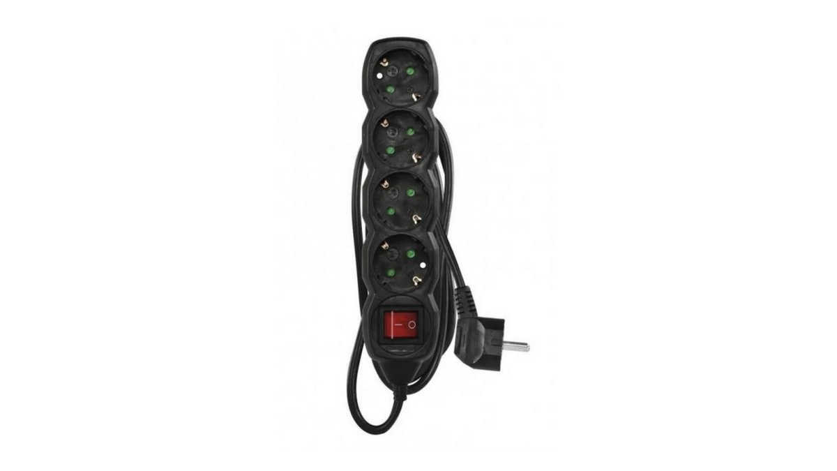 69959b1fc7fede311b1addd5 Emos Πολύπριζο – 1,5m – 4schuko – 1,5mm2 – PVC – Switch – Μαύρο - Image 1