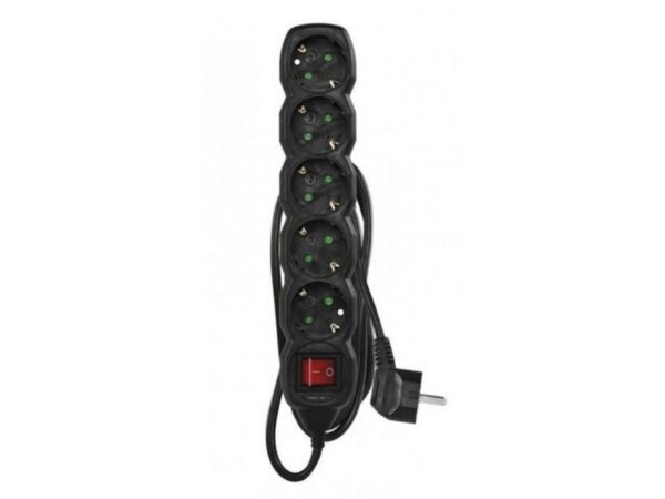Emos Πολύπριζο – 1,5m – 5schuko – 1,5mm2 – PVC – Switch – Μαύρο