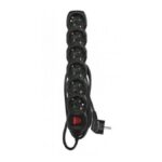 Emos Πολύπριζο – 1,5m – 6schuko – 1,5mm2 – PVC – Switch – Μαύρο