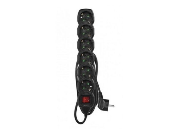 Emos Πολύπριζο – 1,5m – 6schuko – 1,5mm2 – PVC – Switch – Μαύρο