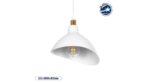 GLOBOSTAR® RIVE 203-0143 Μοντέρνο Κρεμαστό Φωτιστικό Οροφής με Ντουί 1 x E27 AC 220-240V IP20 - Μάυρο & Χαλκινο/Λευκό & χρυσό - Μ22 x Π20 x Υ22cm - Image 2