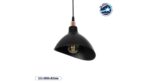 GLOBOSTAR® RIVE 203-0143 Μοντέρνο Κρεμαστό Φωτιστικό Οροφής με Ντουί 1 x E27 AC 220-240V IP20 - Μάυρο & Χαλκινο/Λευκό & χρυσό - Μ22 x Π20 x Υ22cm
