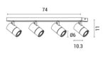 ΣΠΟΤ ΜΠΑΡΑ ΤΕΤΡΑΠΛΗ 4XGU10 MAX 8W ΛΕΥΚΗ-ΜΑΥΡΗ ARTE ILLUMINA ALINE - Image 2