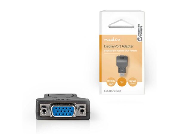 Αντάπτορας DisplayPort αρσ. σε VGA θηλ., σε μαύρο χρώμα.
