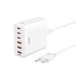 XO ΦΟΡΤΙΣΤΗΣ DESKTOP 75W GAN 3 ΘΥΡΕΣ USB + 3ΘΥΡΕΣ TYPE-C, 1.5M