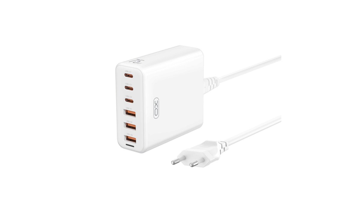 69aeeac1dd30e9dbd31cfff3 XO ΦΟΡΤΙΣΤΗΣ DESKTOP 75W GAN 3 ΘΥΡΕΣ USB + 3ΘΥΡΕΣ TYPE-C, 1.5M - Image 1