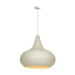 VK Lighting Κρεμαστό Φωτιστικό Λευκό Καμπάνα με Ντουί E27