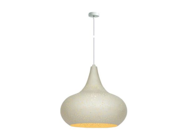 VK Lighting Κρεμαστό Φωτιστικό Λευκό Καμπάνα με Ντουί E27