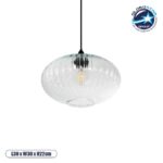 GLOBOSTAR®  Μοντέρνο Κρεμαστό Φωτιστικό Οροφής με Ντουί 1 x E27 AC 220-240V IP20 - Διάφανο - Μ30 x Π30 x Υ22cm