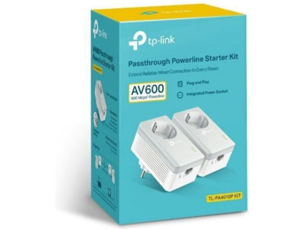 TP-LINK TL-PA4010PKIT v2.3 Powerline Διπλό για Ενσύρματη Σύνδεση με Passthrough Πρίζα και Θύρα Ethernet