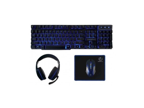 Rebeltec wired gaming set keyboard + headphones + mouse + mouse pad SHERMAN - Ενσύρματο σετ παιχνιδιών Rebeltec με πληκτρολόγιο + ακουστικά + ποντίκι + mouse pad SHERMAN