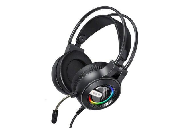 YESIDO GAMING HEADPHONES  LED 2xAUX 3.5MM + MICROPHONE BLACK - ΑΚΟΥΣΤΙΚΑ GAMING YESIDO  LED 2xAUX 3.5MM + ΜΙΚΡΟΦΩΝΟ ΜΑΥΡΑ