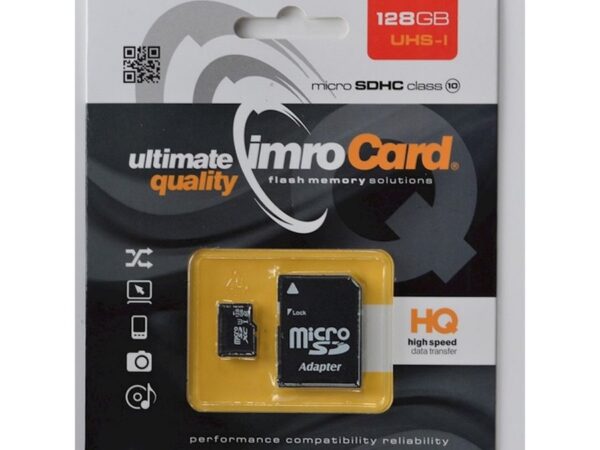 Imro memory card 128GB microSDXC cl. 10 UHS-3 + adapter