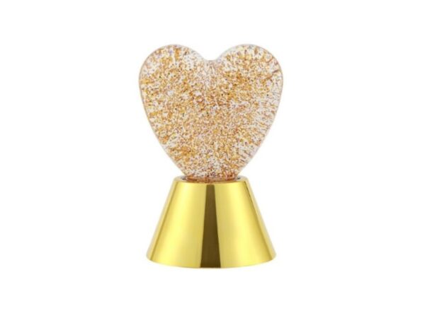 ΛΑΜΠΑ GLITTER HEART GOLD 16cm
