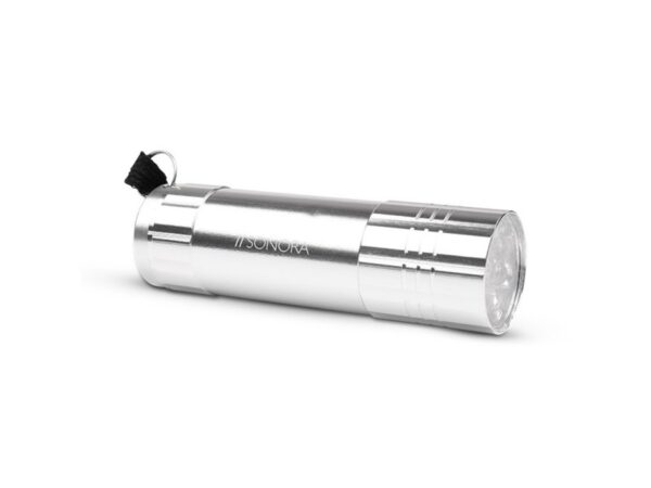 SONORA SILVER RAY Αλουμινένιος mini φακός LED 30 lm, σε ασημί χρώμα.