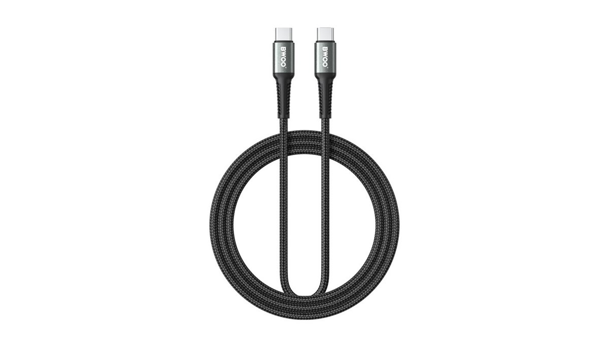 6a0d7c5490937b9675cacd66 BWOO Πλεγμένο Καλώδιο USB-C - USB-C 3m 60W μαύρο - Image 1