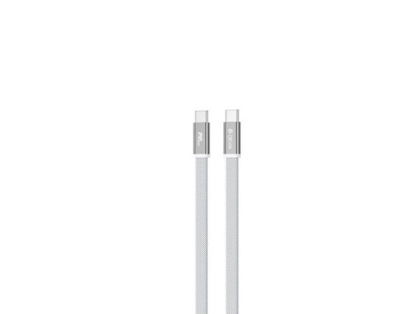 Devia Ultra3 usb-c PD 240W Metal Woven Flat Fast Charging Cable 1,5 m white