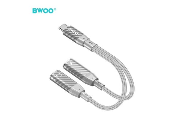 BWOO  Προσαρμογέας 2 σε 1 USB C - 2 θύρες USB C γκρι