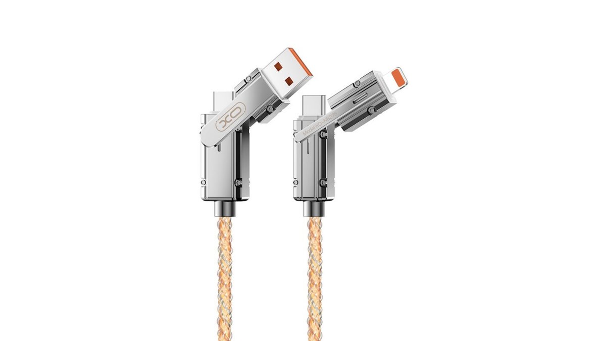6a0da1398cbf13ed0c1001af Καλώδιο XO NB276 4 σε 1 USB-C - Lightning + USB - USB-C 60W 1.0m γκρι - Image 1