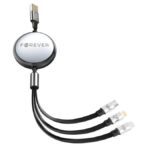 Καλώδιο Forever 3 σε 1 USB - Lightning + 2x USB-C 1,2 μ. 100W μαύρο
