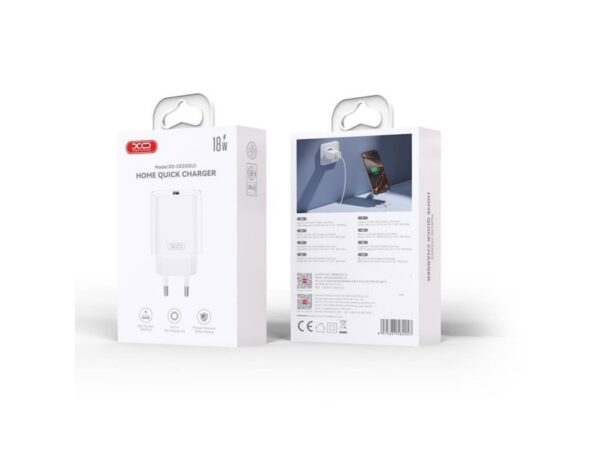 Φορτιστής τοίχου XO CE33 QC 18W 1x USB λευκό + καλώδιο Lightning