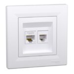 Asfora πρίζα πληροφορικής RJ45 cat5e και τηλεφώνου RJ12 Λευκή