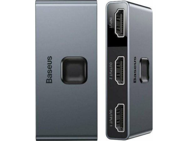 BASEUS MATRIX, ΔΙΑΚΟΠΤΗΣ HDMI SWITCH 2 ΣΕ 1, 1 ΣΕ 2, ΓΚΡΙ