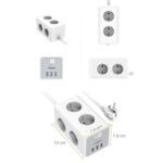 Tessan Πολύπριζο 6 Θέσεων με 2 USB-A, 1 USB-C και Καλώδιο 2m