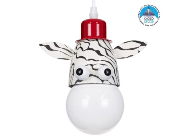 GloboStar® ZEBRA 00639 Μοντέρνο Κρεμαστό Παιδικό Φωτιστικό Φιγούρα Μονόφωτο 1 x