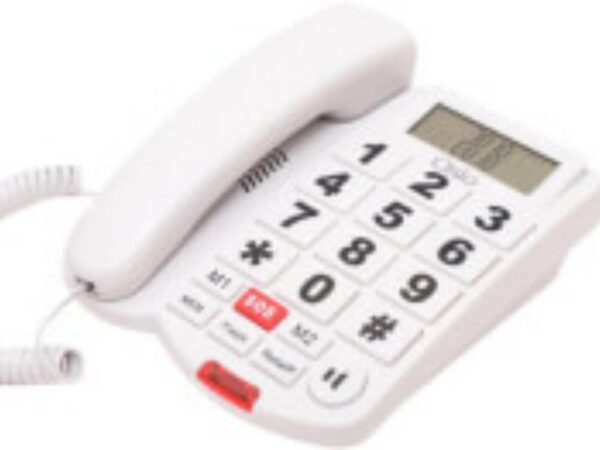 OSIO OSWB-4760W CABLE TELEPHONE WITH BIG BUTTONS SPEAKERPHONE AND SOS WHITE