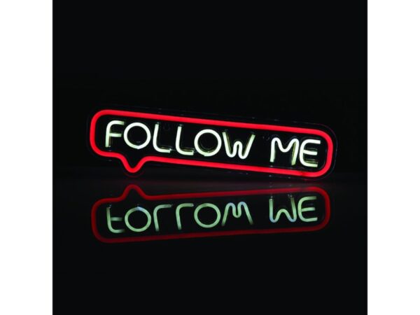 FOLLOW ME 155 NEON LED ΛΑΜΠ USB ΚΑΛ 2m ΨΥΧΡΟ & ΚΟΚΚΙΝΟ IP20 42*1.6*12cm