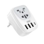 XO WL26 Universal αντάπτορας τροφοδοσίας σε schuko και με 4 εξόδους, 3xUSB-A & 1