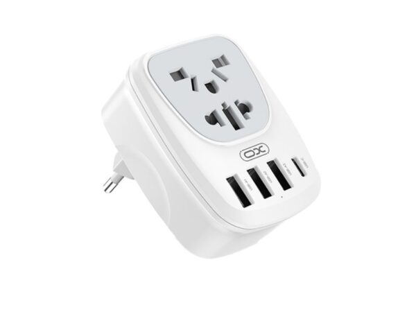 XO WL26 Universal αντάπτορας τροφοδοσίας σε schuko και με 4 εξόδους, 3xUSB-A & 1