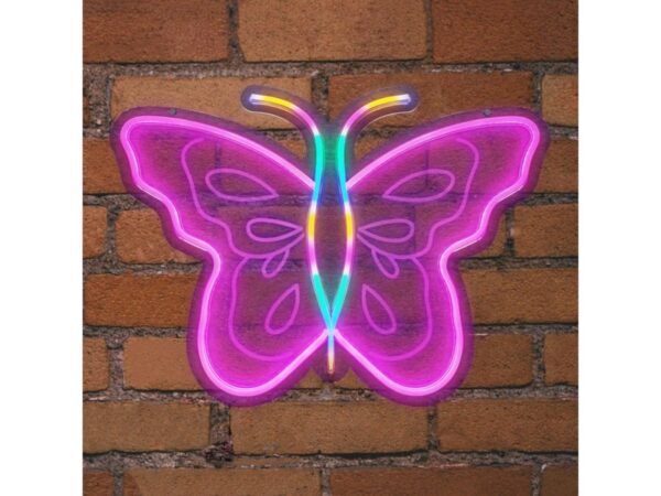 |NEON LED STRIP BUTTERFLY neon με βάση plexiglass|USB ΚΑΛΩΔΙΟ 1mt|5V|610x15x430|