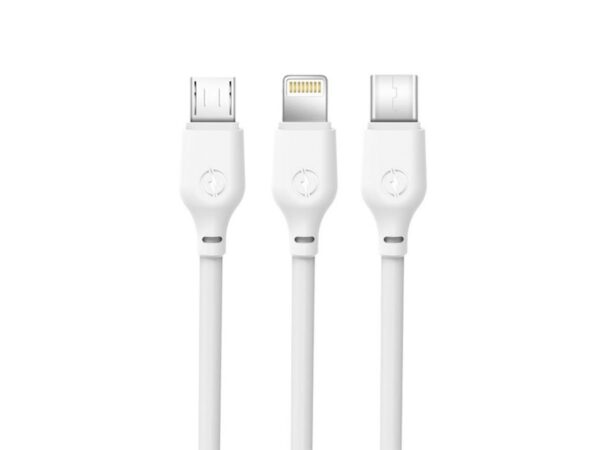 XO cable NB103 3in1 USB - Lightning + USB-C + microUSB 1,0 m 2,1A white